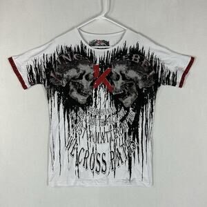 Kingz Rebel T-Shirt Womens Large Brazilian Jiu Jitsu Graphic Print Rhinestones